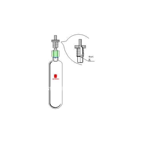 P240004) pressure vessel, heavy wall, with a guide gas / vacuum Interface,Capacity:48ml, diameter*Length :46*70mm
