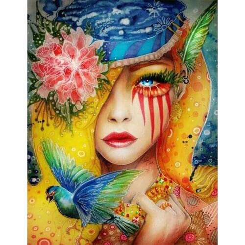 Full Square/round Diamond 5D DIY Diamond Painting Beauty and bird Embroidery Cross Stitch Rhinestone Mosaic Home Decor