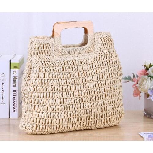 Vintage Bohemian Large Capacity Handmade Knitted Straw Women Handbag 2020 New Fashion Woven Handbag For Women