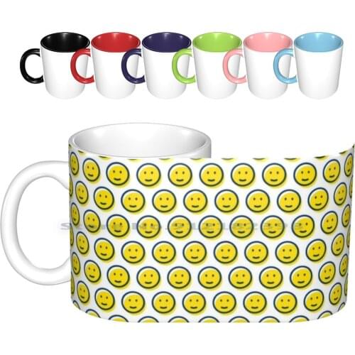 Retro 80s 1980s Vintage Smile Face Pattern Ceramic Mugs Coffee Cups Milk Tea Mug 80 S 80s Retro 90s Vintage 1980s Cartoon