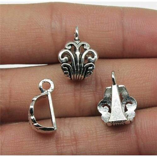 WYSIWYG 10pcs Antique Silver Color Crown Metal Connectors For Charm Bracelet Spacer Beads Metal Jewelry Making