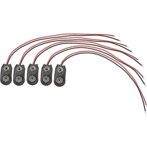 I Type PP3 MN1604 9V Battery Clips Cable Connectors Soft Shell Battery Buckle Connection 9V Battery Clip Snap Wire Connector