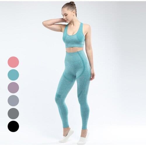 6 Colors Women Seamless Yoga Sets Fitness Sports Suits GYM Clothing Sport Bra+High Waist Leggings Workout Pants Tops