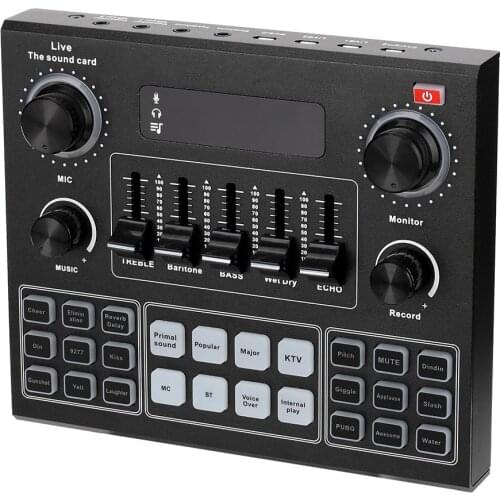 V9 Audio Studio Sound Card 3.5mm Microphone Headset Live Broadcast Studio Phone Bluetooth Sound Adapter for Phone Computer