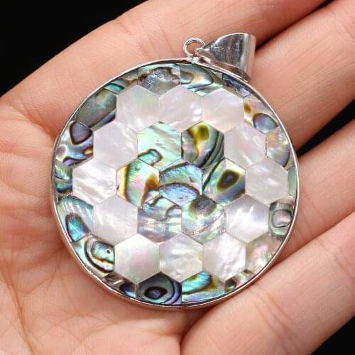 1PC Hot Sale Natural Abalone Shell Material Striped Series Pendant Seashell Charms DIY Necklace Crafts Jewelry