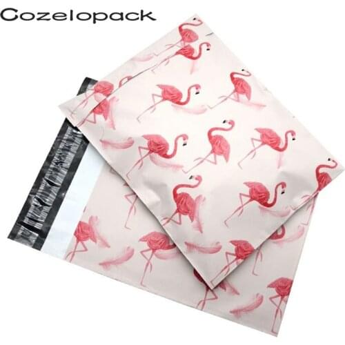 100PCS 10*13 inch Flamingo Pattern Poly Mailers 25.5x37cm Self Seal Plastic mailing Envelope Bags Packaging Bag Postal Envelopes