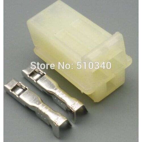 100set 2.3mm 2 hole 2pin female car connector plug with harness connector terminal