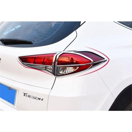Lapetus Auto Styling Exterior Rear Tail Lamp Lights Taillight Frame Cover Trim 4 Pcs Fit For Hyundai Tucson 2016 2017 2018 ABS