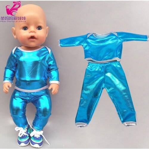 40cm 43cm baby doll clothes elasticbright color suit 18 inch doll clothes pajama set