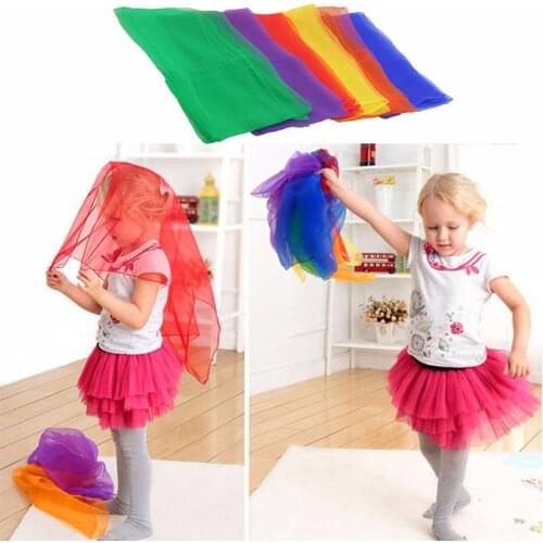 5pcs Colorful Colorful Children Gymnastics Square Scarf Outdoor Game Toy Sports Dance Interactive Handkerchief Educational Toy