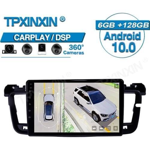 Android 10 For Peugeot 508 2011-2018 Car Radio 360 HD Auto Surround View Camera Car Multimedia Player Stereo Radio GPS Navigtion