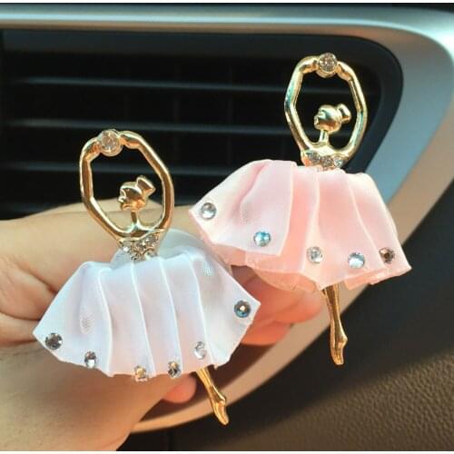 Ballet Girls Car Outlet Vent Clip Air Fresheners Auto Interior Decor Clip Ornament Car Air Outlet Perfume Rhinestone Perfume