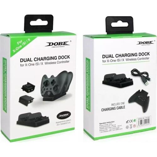 Fast Charging for XBOX ONE Dual Charging Dock Station Charger with 2 Rechargeable Batteries Xbox One S for Xbox one X Gamepad