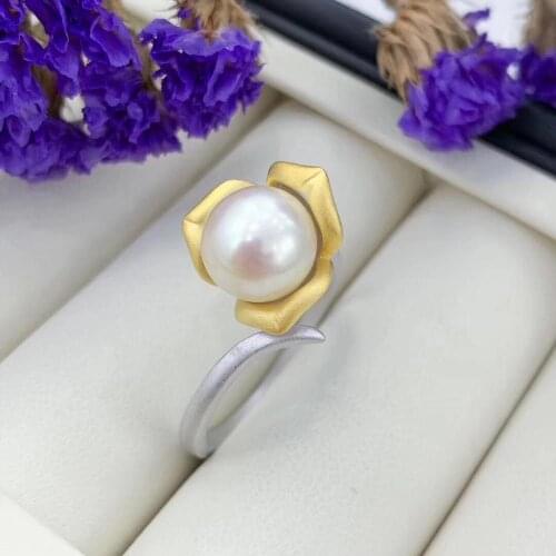 Flower 925 Sterling Silver Ring Finger Ring Settings Adjustable Ring Findings Jewelry Parts Fittings Accessories, 3pcs/lot