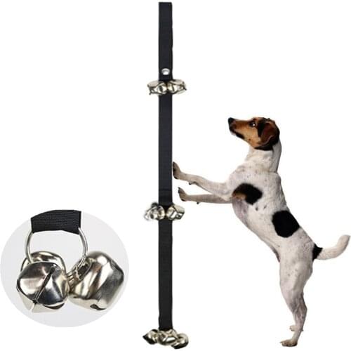 Dog Doorbell Pet Adjustable Rope Training Puppy Alarm Clicker Housebreaking Stainless Steel Cat Interactive Playing Toys