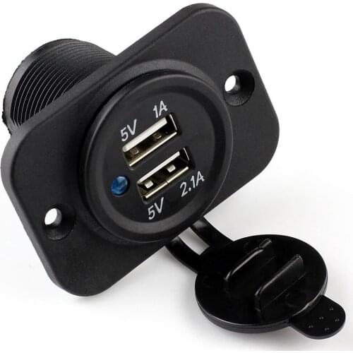Dual USB Motorcycle Mobile Phone Power Supply Charger Waterproof Socket 12V