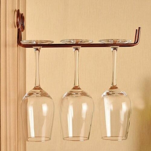 Classical Single Row Wall Wine Goblet Glass Shelf Stemware Hanging Rack Holder for Bar Dining Home Decoration Accessories