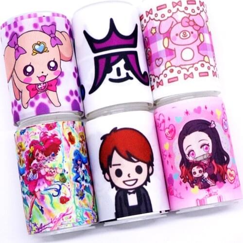 Free shipping characters printed grosgrain ribbon 36947