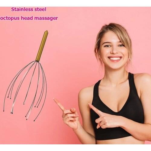 Head Massager Stainless Octopus Scalp Squid Neck Stress Release Relax Massage Lightweight SPA Claw Skin Care