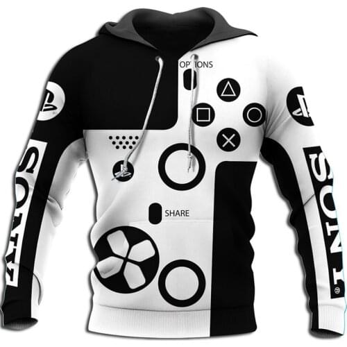 Fashion Autumn Hoodies PS Dualshock 3D Full Printed Sweatshirt Unisex Casual Pullover