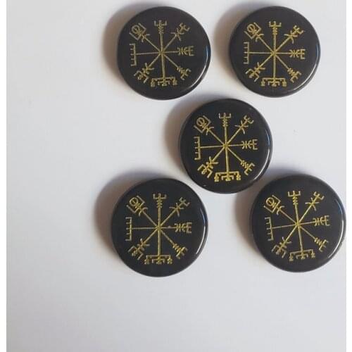 HOT 5pcs fashion tiger eye aventurine natural Stone Symbol Viking Compass Rune Guardian Reiki Healing Crystals Divination stones