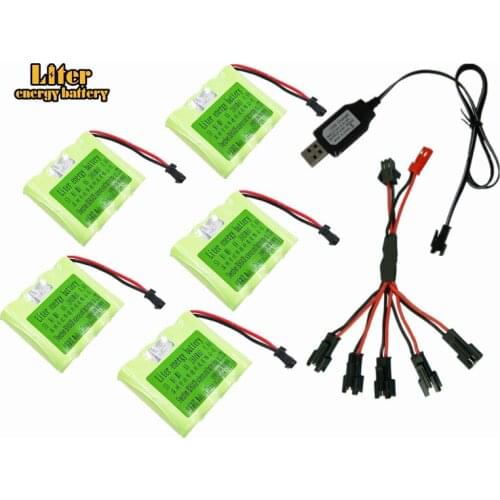 4.8V 2800mAh Ni-MH Battery With 5 in 1 Charger For Remote Control Toys Lighting Electric Tool AA Group RC TOYS Battery Group
