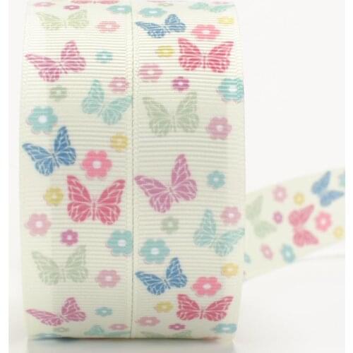 New Colorful Butterfly Grosgrain Ribbon FOE 50yards 7/8 " 22mm for Decoration Gift Ribbon