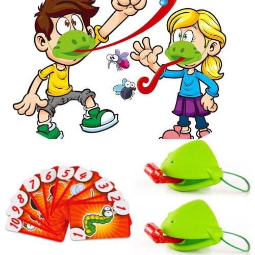 Novelty Toys Chameleon Sticky Tongue Board Game Mask Shoot The Tongue Out Board Game For Children