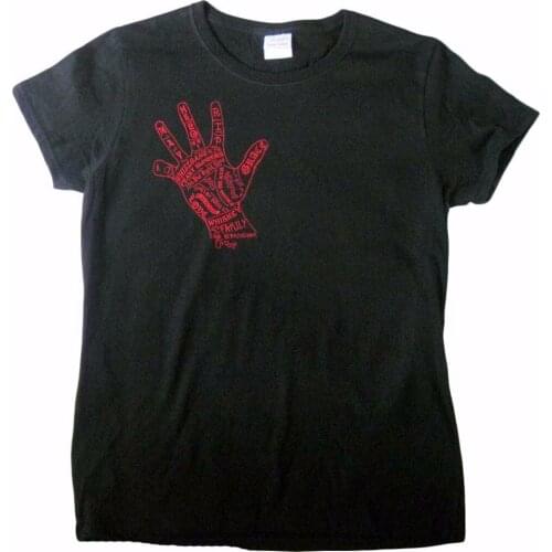 The latest style 3D print short-sleeved O-neck new T-shirt top lady red right hand Birmingham Hip Hop Tee shirt