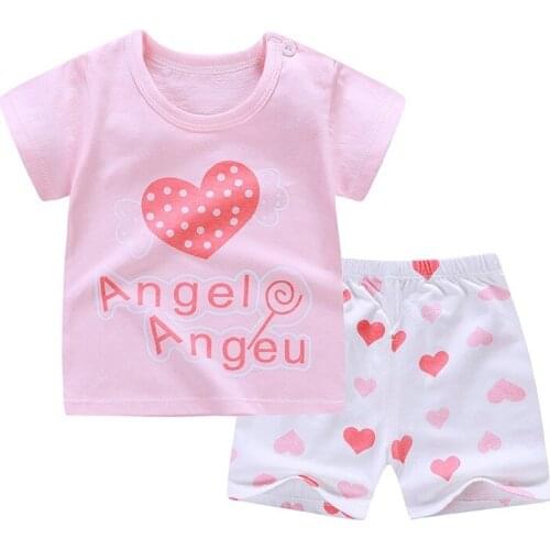 Baby Boys Girls Clothing Sets Summer 100% Cotton Boy Clothes Set 2Pcs Cartoon T-shirt Pants Comfortable Baby Child Casual Top