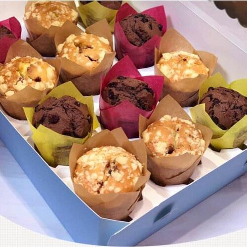 50pcs/lot Disposable Baking paper cups Cake Decoration Tool Mold Tulip Flower greaseproof paper tray Wrapper Baking Muffin Line