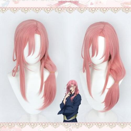 Anime SK8 the Infinity Cherry Blossom Cosplay Wig Pink Long Heat Resistant Synthetic Hair free hair net