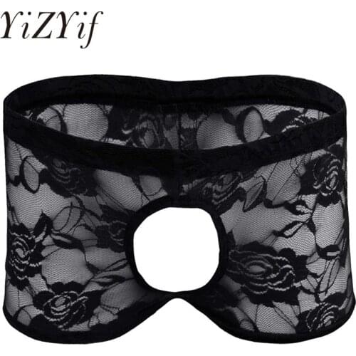 Sexy Men Sheer Lace Shorts Underwear Sissy Panties boxershorts men boxer hombre slip sexy homme lingerie nightwear sleepwear