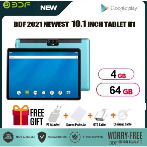 BDF New Tablet Pc 10.1 Inch Android 9.0 Tablets 2GB/32GB Quad Core Google Play SIM Card 3G Phone Call GPS WiFi Bluetooth 10 Inch
