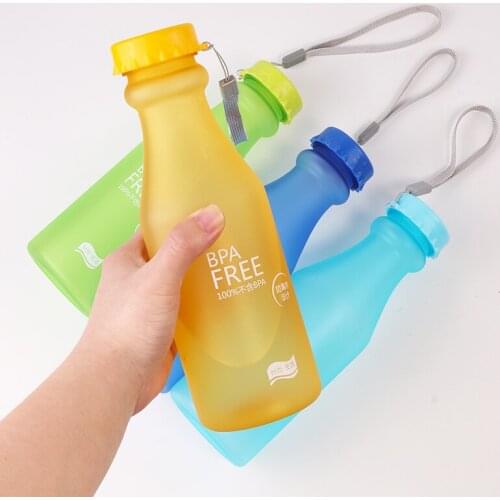 Candy Colors Water Bottle Unbreakable Frosted Plastic kettle Free Portable Water Bottle for Travel Yoga Running Camping drink