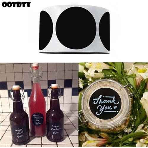 Blank Label Round Heart Chalkboard Sticker Kitchen Pantry Labels for Canning Mason Spice Jars Reusable 120Pcs/Roll