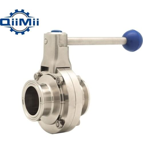 1"-2" SS304 Stainless Steel Sanitary 1"/1.25"/1.5"/2" Tri Clamp Butterfly Valve Flow Control