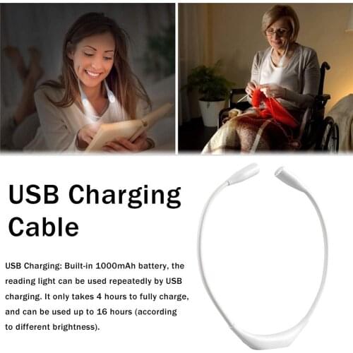 USB Dimmer Book Light Handsfree Led Neck Light Convenient Flexible Reading Lamp Novelty Touch Night Light Camping Flaslight