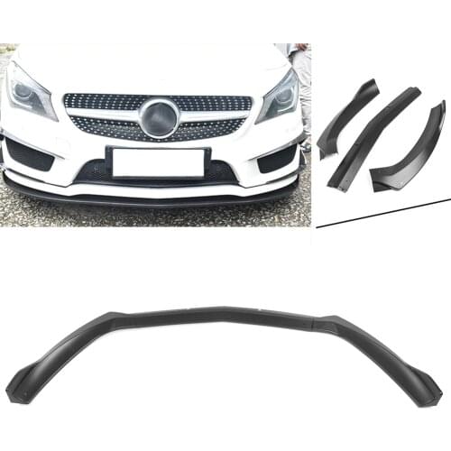 W117 AMG 2017 2018 Front Bumper Lip Lower Cover Protector Trim For Benz C117 CLA45 17 18 Auto Accessories ABS Plastic Matt Black