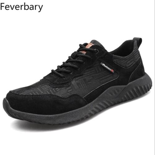 Feverbary Safety Work Shoes For Men Wowen Anti-Smashing Steel Toe Cap Boots Construction Shoes