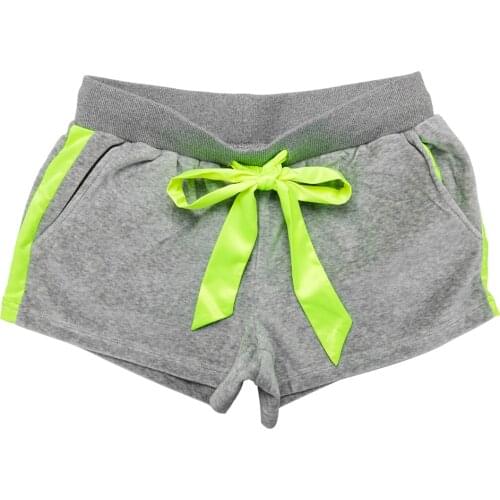 Womens Casual Shorts Elastic Waist Running Workout Athletic Shorts Sport Fitness Short Low Waist Loose Female Trousers