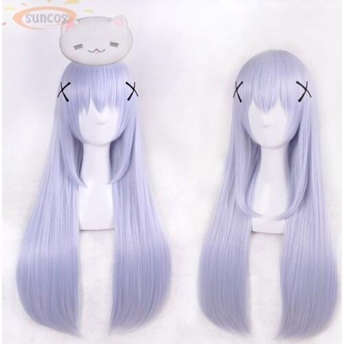 100cm Anime Black Butler Kafuu Chino Women Long Wig Cosplay Wigs Playing Light purple Hair Halloween 1:1 Wigs