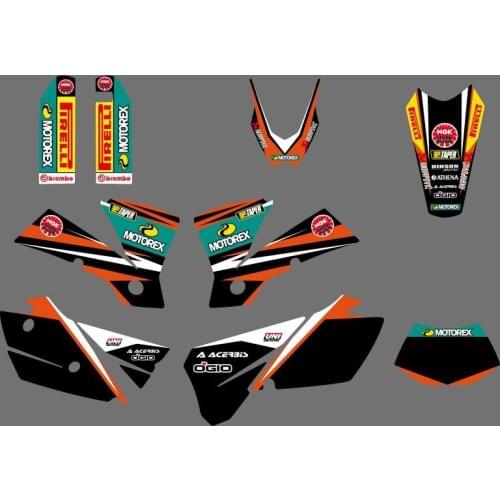0554 New TEAM GRAPHICS & BACKGROUNDS DECALS FOR EXC 125/200/250/300/400/450/525 2004