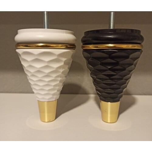 1. GRADE PLASTIC FURNITURE LEGS BLACK GOLD 4 PCS SENT 15 cm
