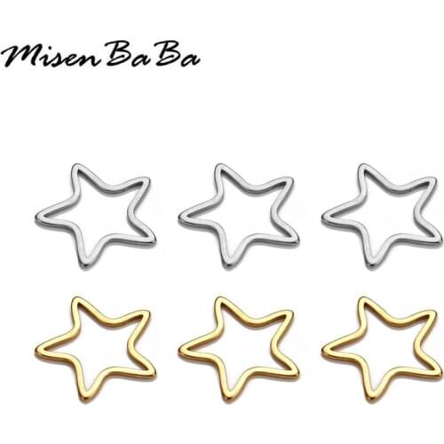 10PCS/lot Stainless Steel Hollow Out Geometric Star Charms Pendant For Jewelry DIY Making Necklaces Pendant Accessories