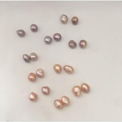 2 pcs in paired width 11-12 mm baroque pearl beads,100% nature freshwater pearl with baroque shape-half hole drilled
