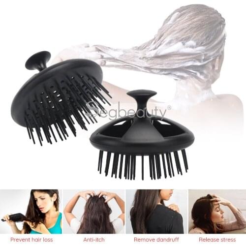 Segbeauty 2pcs Shampoo Shower Brush Black Scalp Massager Brushes Floriated Shower Comb for Long Thick Hair Beard Pet Comb