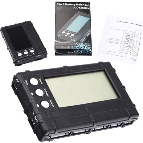 3 in 1 2s-6s Voltage Meter Battery Balancer Charger/Discharger With LCD For Lipo LiFe Battery RC Airplane Helicopter Car Toy