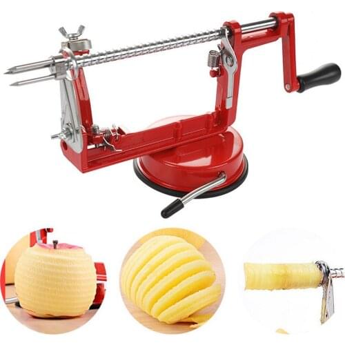 3 In 1 Hand-cranked Peeler Machine Aluminum Alloy Adjustable Fruit Potato Apple Peeler Slice Machine Home Kitchen Accessories