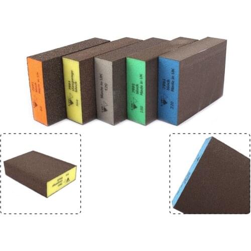 4pcs Sanding Block Girt Sponge Polishing Pad Furniture Buffing Sandpaper Tools Sandpaper Assorted Grit 60 80 120 180 220